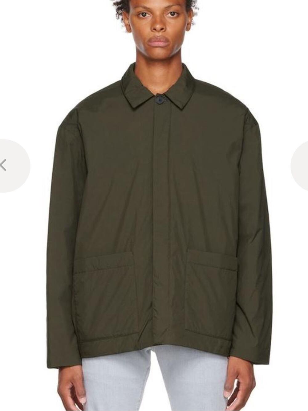 FRAME Puffy Workwear Jacket Lightweight Military Green L